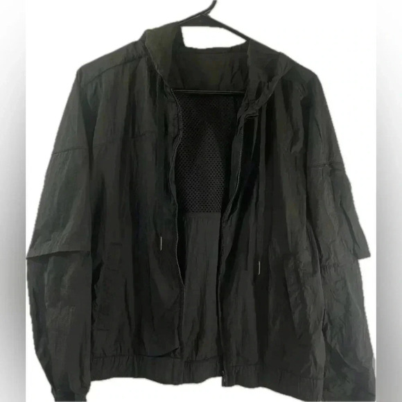 Lululemon hood jacket wind breaker black womans 4 zip up light wear - Picture 1 of 13